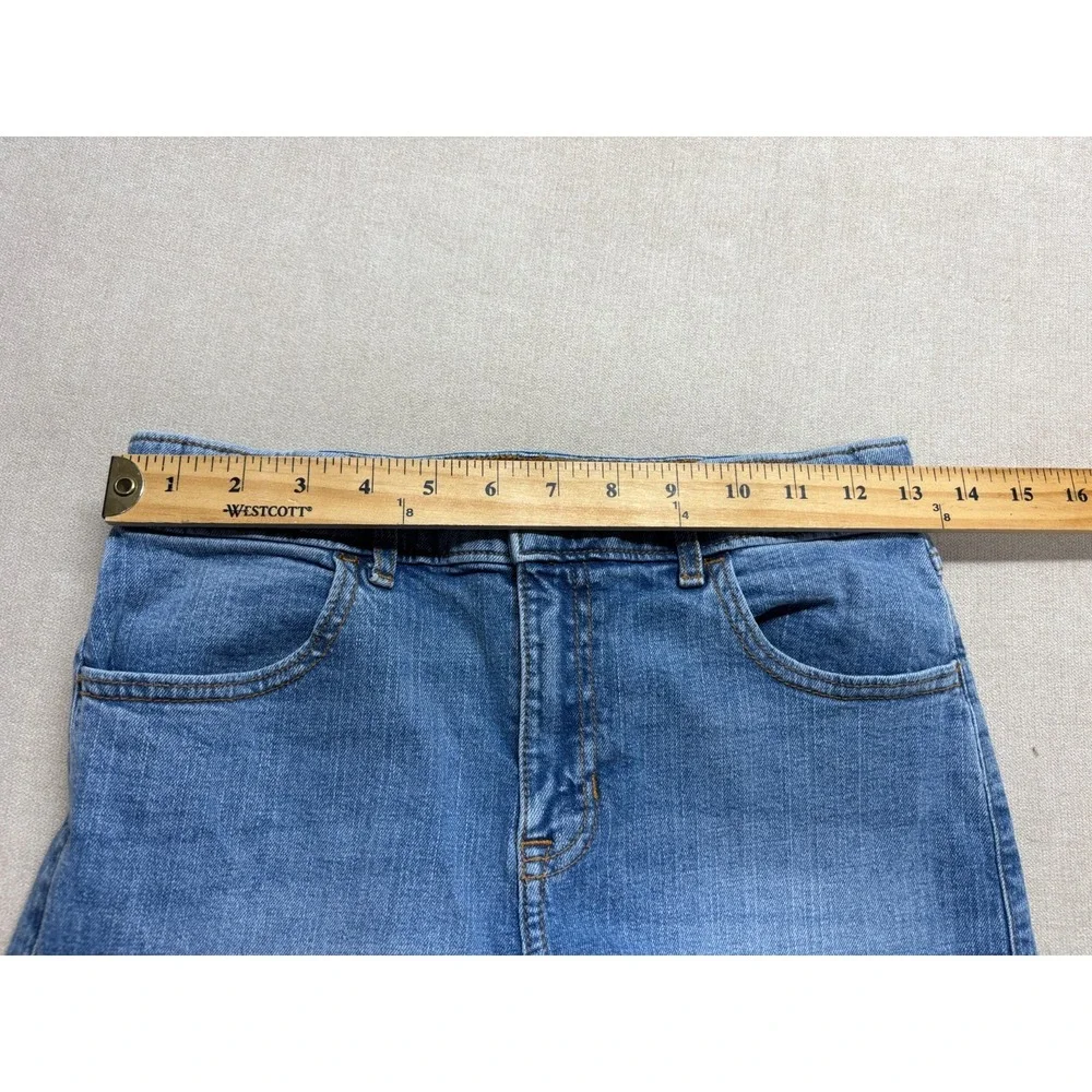 Abercrombie Kids Jeans Girls 15/16 Blue High Rise Wide Leg Denim Bow Crochet